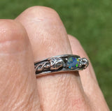 Opal Lion ring Sterling Silver