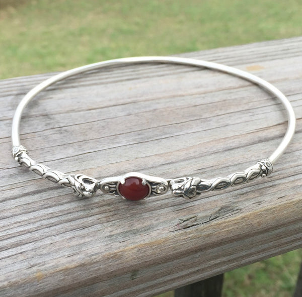 Medieval Lion Torc Necklace in solid Sterling Silver