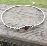 Celtic Lion Torc Necklace .925 Sterling Silver with Carnelian