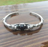 Celtic Lion Cuff Bracelet with black onyx gemstone