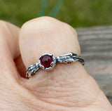 Celtic Medieval Dragon Ring .925 Sterling Silver with Genuine Garnet gemstone USA