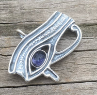 Eye of Horus Pendant Sterling Silver with Iolite