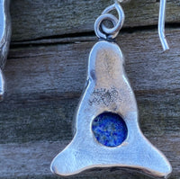 Goddess of Abundance Earrings .925 Sterling Silver w/ genuine Lapis Lazuli gemstones USA