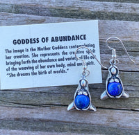 Goddess of Abundance Earrings .925 Sterling Silver w/ genuine Lapis Lazuli gemstones USA