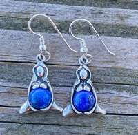 Goddess of Abundance Earrings .925 Sterling Silver w/ genuine Lapis Lazuli gemstones USA