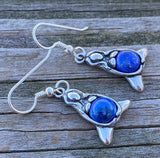Goddess of Abundance Earrings .925 Sterling Silver w/ genuine Lapis Lazuli gemstones USA
