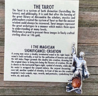 Magician Tarot pendant .925 Sterling Silver w/ genuine Sunstone 3D sculpted Made in the USA