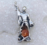 Magician Tarot pendant .925 Sterling Silver w/ genuine Sunstone 3D sculpted Made in the USA