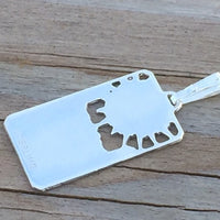 Moon Tarot Card Pendant solid .925 Sterling Silver - Small Moon Tarot Card Jewelry USA