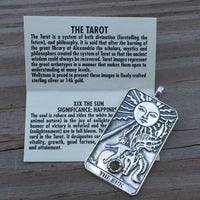 Sun Tarot Card Pendant Sterling Silver w/ Genuine Citrine gemstone - Prosperity Success USA