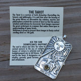 Sun Tarot Card Pendant Sterling Silver w/ Genuine Citrine gemstone - Prosperity Success USA