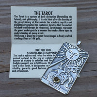 Sun Tarot Card Pendant Sterling Silver w/ Genuine Citrine gemstone - Prosperity Success USA