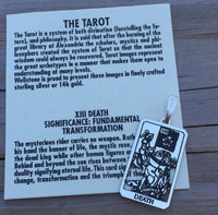 Sterling Silver Death Tarot Card Pendant - Number 13 in the Major Arcana