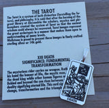 Sterling Silver Death Tarot Card Pendant - Number 13 in the Major Arcana