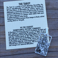 Sterling Silver Chariot Tarot Card Pendant - 7 in the Major Arcana
