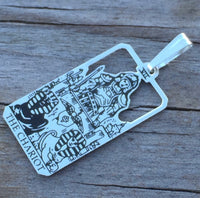 Sterling Silver Chariot Tarot Card Pendant - 7 in the Major Arcana