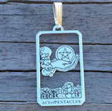 The Ace of Pentacles Tarot Card Pendant