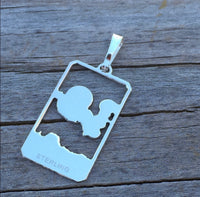 The Ace of Pentacles Tarot Card Pendant. Handcrafted in the USA