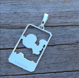 The Ace of Pentacles Tarot Card Pendant. Handcrafted in the USA